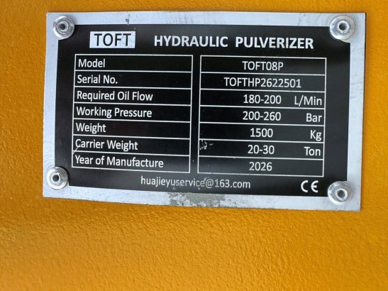 Hydraulic crusher Toft CAT 320 2026 New TOFT08P – CAT 320 2026 1 image 14