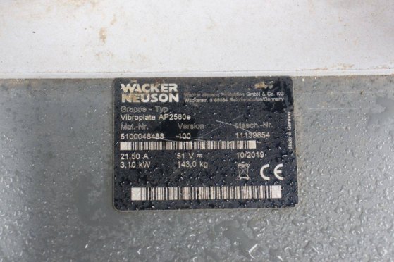 Wacker Neuson Vibroplate AP2560e Electric 2019 Demo Neuson Vibroplate AP2560e 2019 2 image 14
