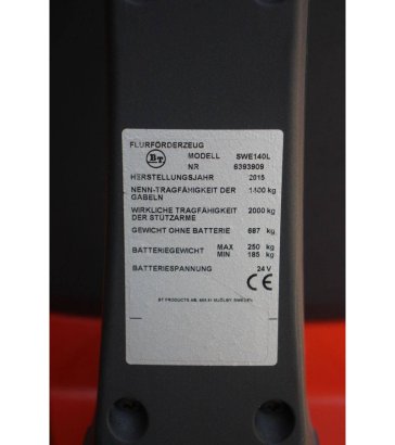 Stacker BT SWE140L Electric 1400kg 2.65m 2015 BT SWE140L 2015 2 image 14