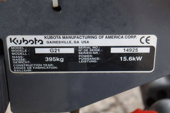 Ride-on mower Kubota G21 Diesel 15.6kW G21 2 image 14