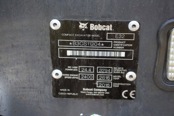 Crawler excavator Bobcat E32 Diesel 24kW 2016 E32 2016 2 Crawler Excavators image 14