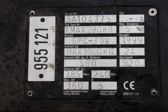 Crown GPC-TOW Electric Tractor 3000kg 1999 GPC-TOW 1999 2 image 14