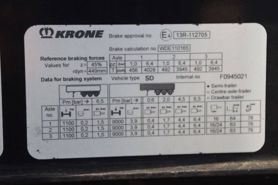 Krone SD 39000kg 2020 curtain-sided semi-trailer SD 2020 2 image 14