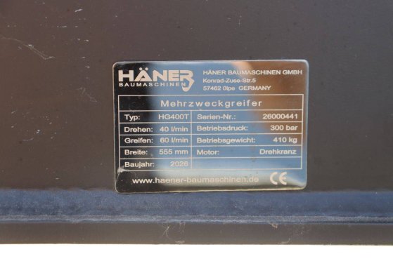Häner HG400T 2026 Sorting Grab New Haner HG400T 2026 1 image 14