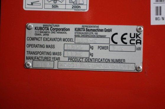 Kubota U10-5 Mini Excavator Diesel 7.6kW 2025 New U10-5 2025 1 image 15