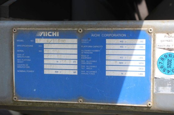Telescopic boom lift Aichi/Metz SP10A-ISF60 Diesel 18.2m 2001 Aichi SP10A-ISF60 2001 2 image 15