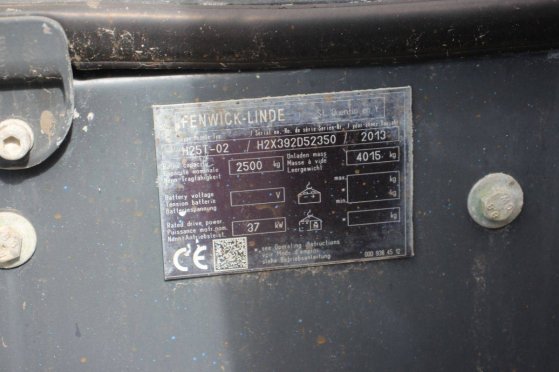 Forklift Fenwick-Linde H25T-02 LPG 2500kg 4.4m 2013 Fenwick-Linde H25T-02 2013 2 Forklift image 15