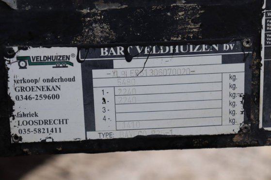 Semi-trailer Veldhuizen Baveco P25-1 5480kg 1996 VELDHUIZEN Baveco P 25-1 1996 2 image 15