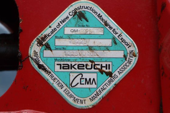 Mini excavator Takeuchi TB225 Diesel 16.5kW 2018 TB225 2018 2 image 15