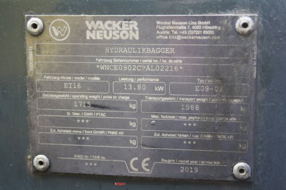 Mini excavator Wacker Neuson ET16 Diesel 14kW 2019 Neuson ET16 2019 2 image 15