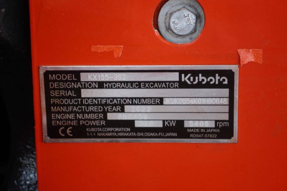 Crawler excavator Kubota KX155-3SZ Diesel 34kW 2022 KX155-3SZ 2022 2 Crawler Excavators image 15