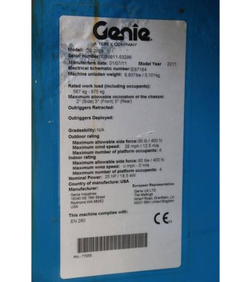 Scissor lift Genie GS-2668 Diesel 567kg 9.9m 2011 GS-2668 2011 2 Scissor Lifts image 13