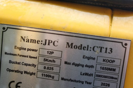 Mini Excavator JPC CT13 Diesel 12hp 2026 New JPC CT13 2026 1 image 15