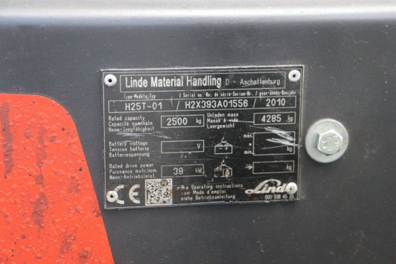 Linde H25T-01 LPG Forklift 2500kg 2010 H25T-01 2010 2 Forklift image 15