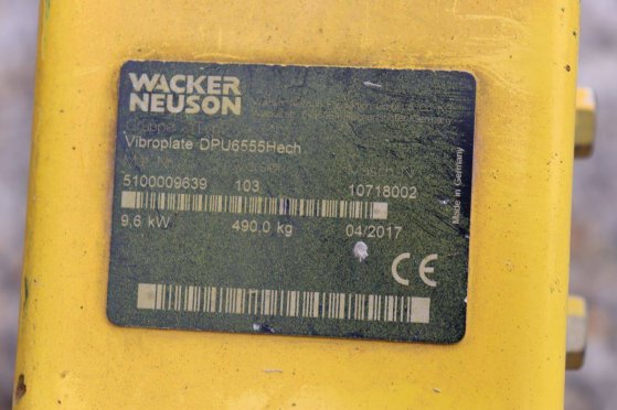 Vibratory Plate Wacker Neuson DPU6555Hech Diesel 2017 Neuson DPU6555Hech 2017 2 image 15