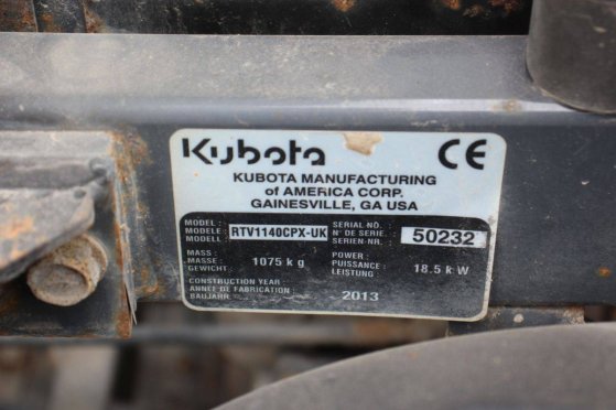 Gator Kubota RTV1140CPX-UK Diesel 18.5kW 2013 RTV1140CPX-UK 2013 2 image 30
