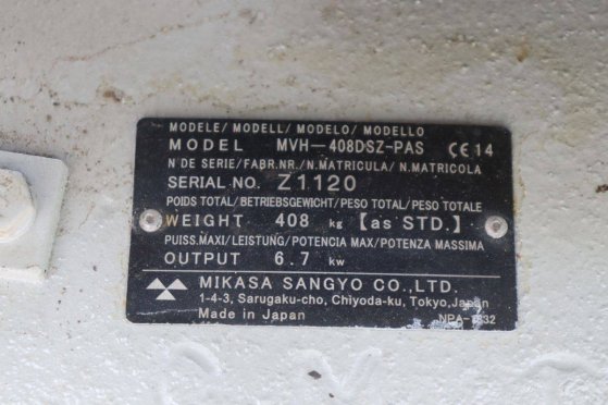 Mikasa MVH408 Diesel Vibratory Plate 6.7kW 2014 Mikasa MVH408 2014 2 image 15