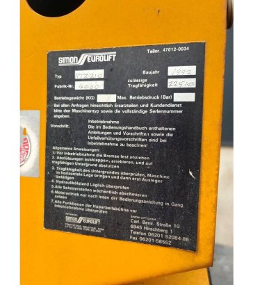 Simon Eurolift RTZ-210 Electric Trailer-Mounted Aerial Platform 21m 1992 Eurolift RTZ-210 1992 2 image 15