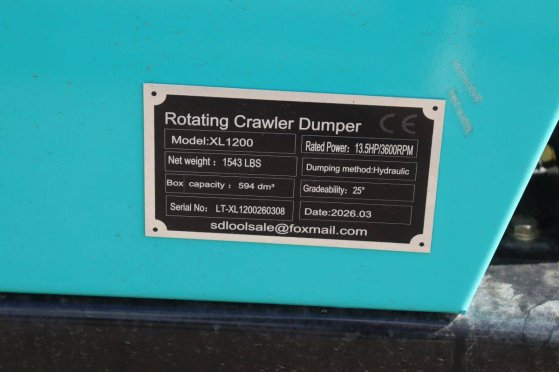 Mini dumper SDLOOL XL1200 Petrol 13.5hp 2026 New SDLOOL XL 1200 2026 1 image 15