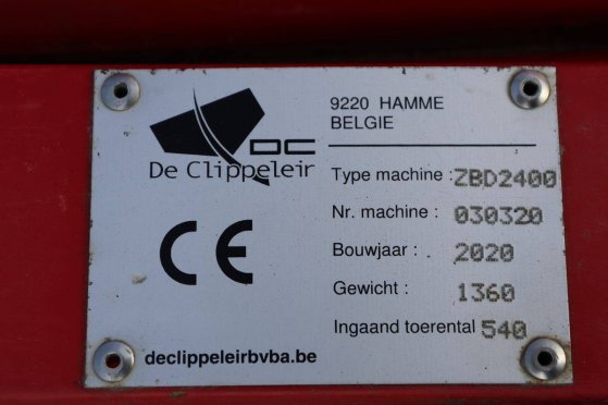 Rotary tiller De Clippeleir ZBD2400 240cm 2020 With PTO de Clippeleir ZBD2400 2020 2 image 30