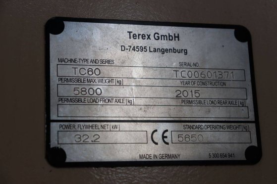 Crawler excavator Terex TC60 Diesel 32.3kW 2015 TC60 2015 2 Crawler Excavators image 15
