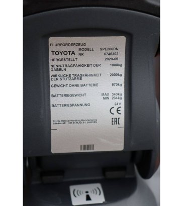 Toyota SPE200DN Electric Stacker 2000kg 2.1m 2020 SPE200DN 2020 2 image 15