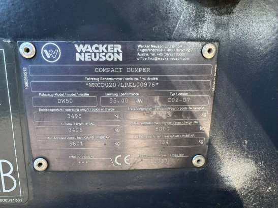 Dumper Wacker Neuson DW50 Diesel 2019 Neuson DW50 2019 2 Dump Truck image 4