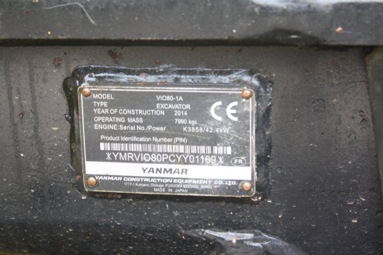 Crawler excavator Yanmar VIO80-1A Diesel 2014 844 2014 2 Crawler Excavators image 5