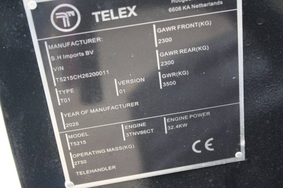 Terex T5215 Diesel Telehandler 2026 New T5215 2026 1 image 5