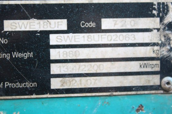 Mini excavator Sunward SWE18UF Diesel 13.4kW 2021 Sunward SWE18UF 2021 2 image 36