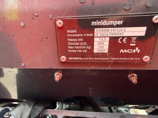 Mini dumper MCH H1000B HT Petrol 15.5kW 2024 New MCH H1000B HT 2024 1 Mini dumpers image 6