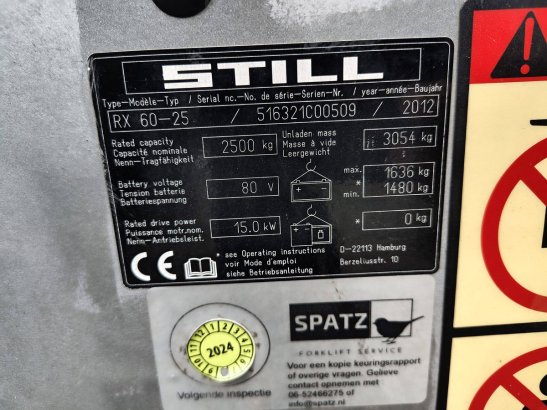 Forklift Still RX60-25 Electric 2500kg 2012 RX60-25 2012 2 Forklift image 6