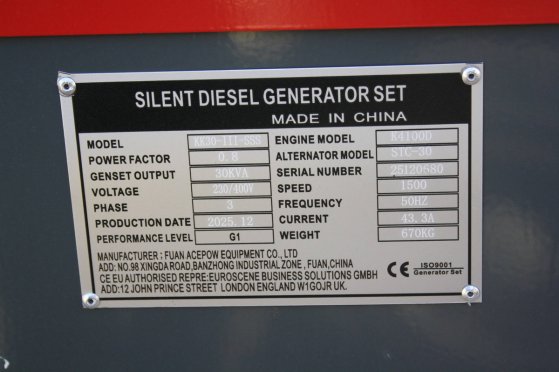 Generator Kawakenki KK30-III-SSS Diesel 30kVA 2025 New Kawakenki KK30-III-SSS 2025 1 Generators image 15