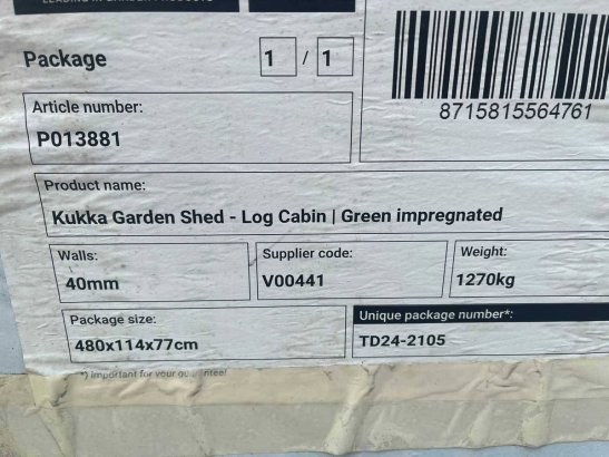 Log Cabin - Garden House Kukka 230x350x279cm (New) Onbekend 1 image 6