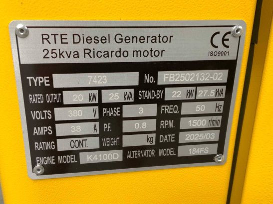 Generator RTE 7423 Diesel 2025 25 KVA 2026 New RTE 7423 2026 1 Generators image 7
