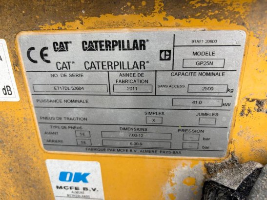 Forklift Caterpillar GP25N LPG 2500kg 2011 GP25N 2011 2 Forklift image 7