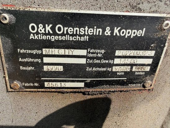 Wheel excavator O&K MH CITY Diesel 61kW 1990 MH CITY 1990 2 Wheeled Excavators image 20