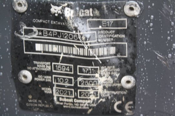 Mini excavator Bobcat E17 Diesel 2021 2253 2021 2 image 7