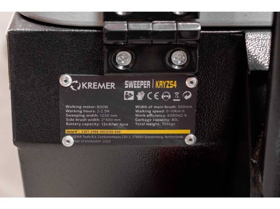 Kremer KRYZS4 Ride-on Electric Sweeper 700W 2025 New Kremer KRYZS4 Zit 2025 1 image 7