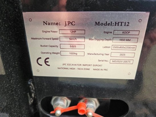 Mini Excavator JPC HT12 Diesel 2025 New JPC HT12 2025 1 image 8
