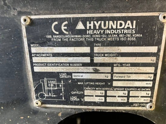 Forklift Hyundai 30D-9E Diesel 3000kg 4.7m 2017 30D-9E 2017 2 Forklift image 8