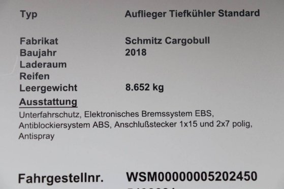 Reefer Semitrailer Schmitz Cargobull Auflieger Tiefkühler Standard 2018 Schmitz Cargobull Auflieger Tiefkühler Standard 20...