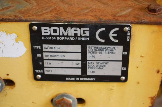 Tandem roller Bomag BW80AD-2 Diesel 12kW 2011 413 2011 2 image 9