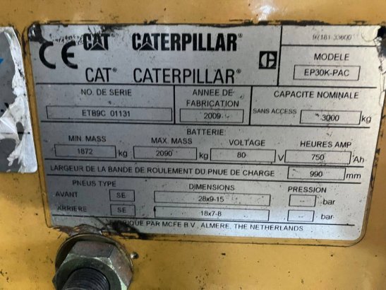Forklift Caterpillar EP30K-PAC Electric 3000kg 4.7m 2009 10018 2009 2 Forklift image 9