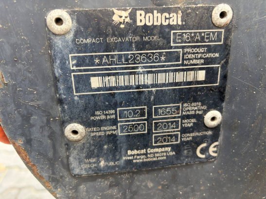 Mini excavator Bobcat E16 Diesel 10kW 2014 E16 2014 2 image 9