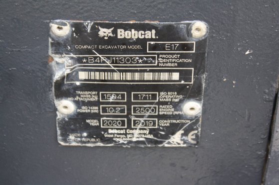 Mini excavator Bobcat E17 Diesel 2019 2253 2019 2 image 9