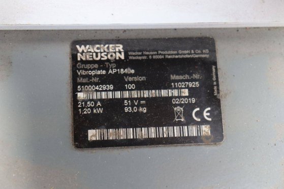 Wacker Neuson AP1840e Electric Vibratory Plate 1.2kW 2019 New Neuson Vibroplate AP1840e 2019 1 image 9