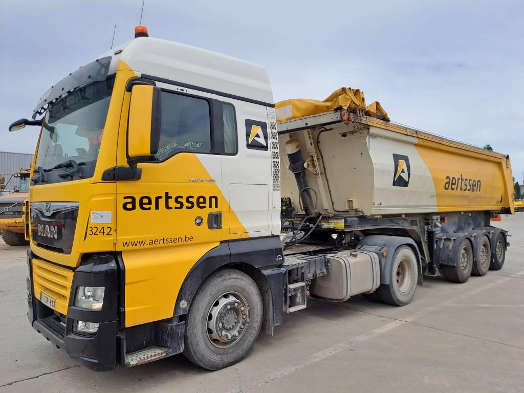 MAN TGX 18.460 + 2013 STAS 3 axle tipper trailer image