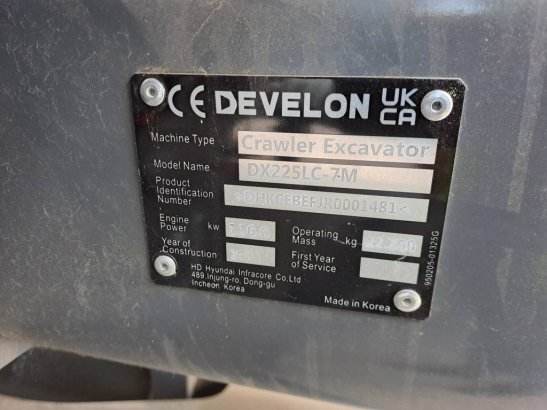 Develon DX 225 LC-7M (UNUSED, multiple units available) Develon DX 225 LC-7M (UNUSED, multiple units available) 2025 1 Cra...