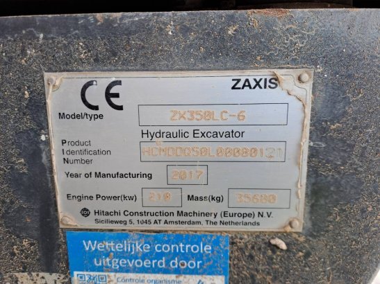 Hitachi ZX 350 LC-6 + GPS (CW55s) ZX 350 LC-6 + GPS (CW55s) 2017 2 Crawler Excavators image 11